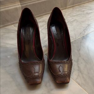 Louis Vuitton Elegant Brown Leather Women's Shoes